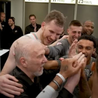Micky Popovich father Gregg Popovich celebrated the historic win with his players.